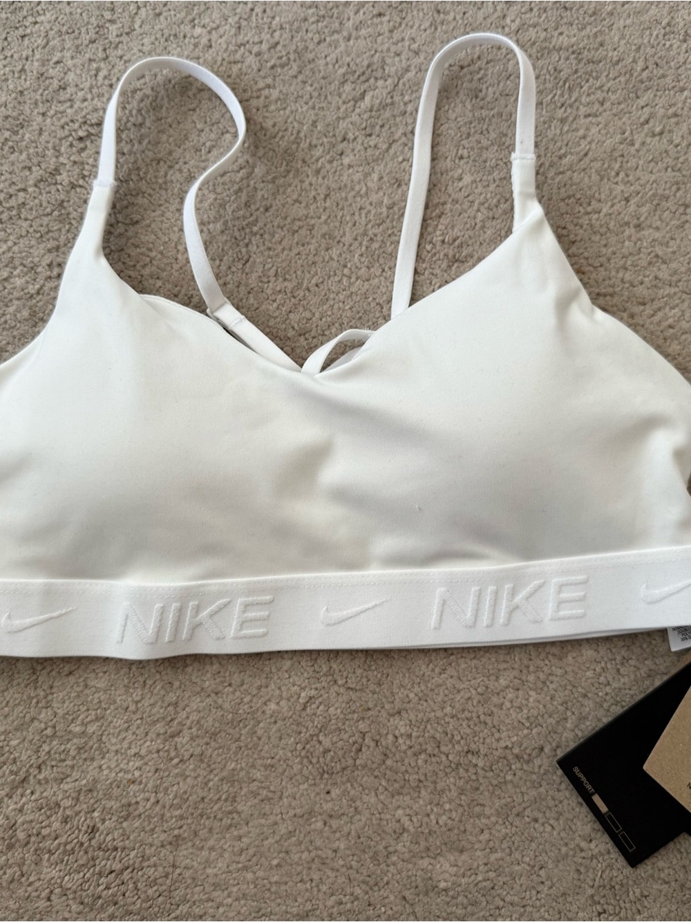 NWT! Nike Indy Light Support Sports Bra Dri Fit White Size S